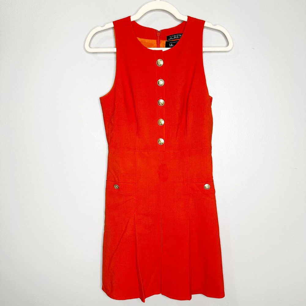 J. Crew Womens Dress Pleated Mini Italian Bi-Stretch Wool Blend Orange Size 0 - Picture 9 of 16